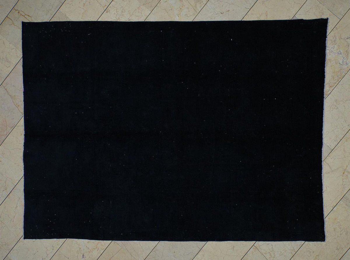 Overdye Plain Black-Vintage Turkish Oushak Rug: 5.8x8 Feet,Rugs For Living Room