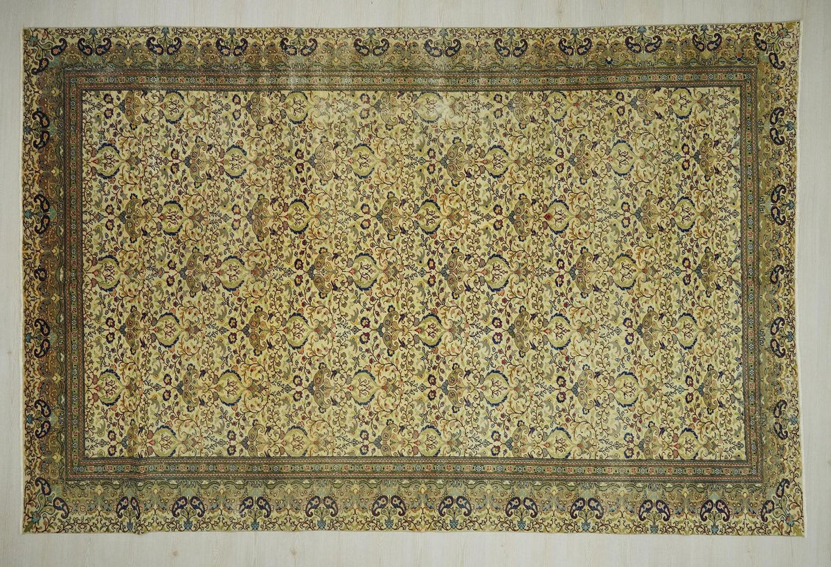 8x12 Handmade Turkish Wool On Cotton Rug: Mid-Century Modern Oversized Area Rugs