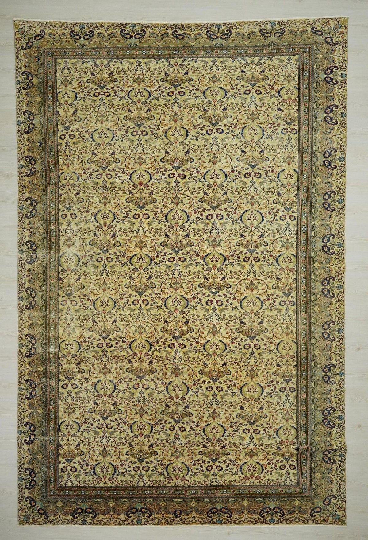 8x12 Handmade Turkish Wool On Cotton Rug: Mid-Century Modern Oversized Area Rugs