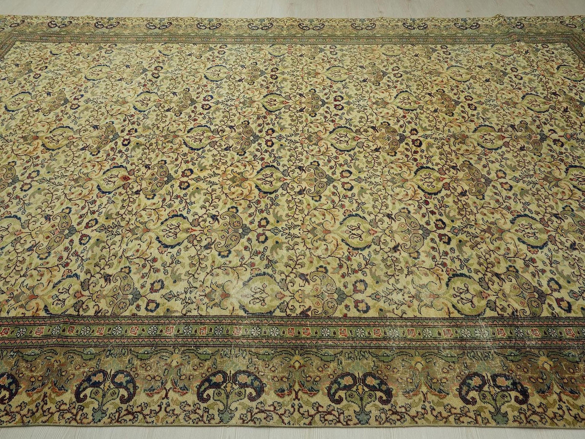 8x12 Handmade Turkish Wool On Cotton Rug: Mid-Century Modern Oversized Area Rugs