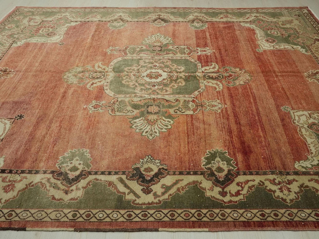 Oversized Antique Malatya Rug: Mid-Century Turkish Wool Carpet 7.6x10.2 ft.