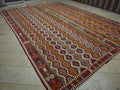 Honeycomb Design Turkish Wool Antique Kilim Rug,10x14 Luxurious Decor Handmade Rugs.