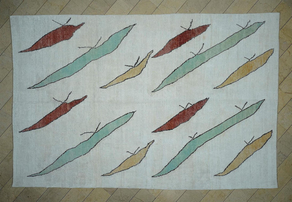10x15 Hemp Carpet Rug:Luxury Home Living Decor White Blue Rugs.