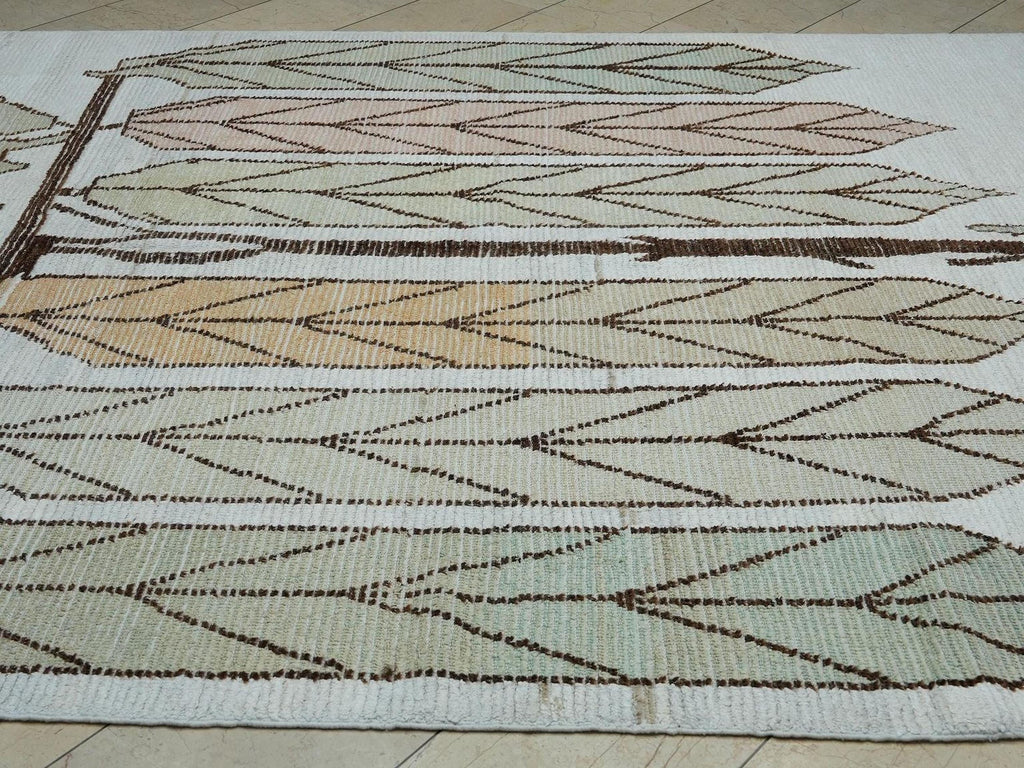 Tree of Life Design Hemp & Wool Carpet Rug: 8x10 Multi Pastel Color Rugs.