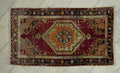 Antique Turkish Rug: 1930s Handmade Wool Denizli Carpet 3x5.2 ft