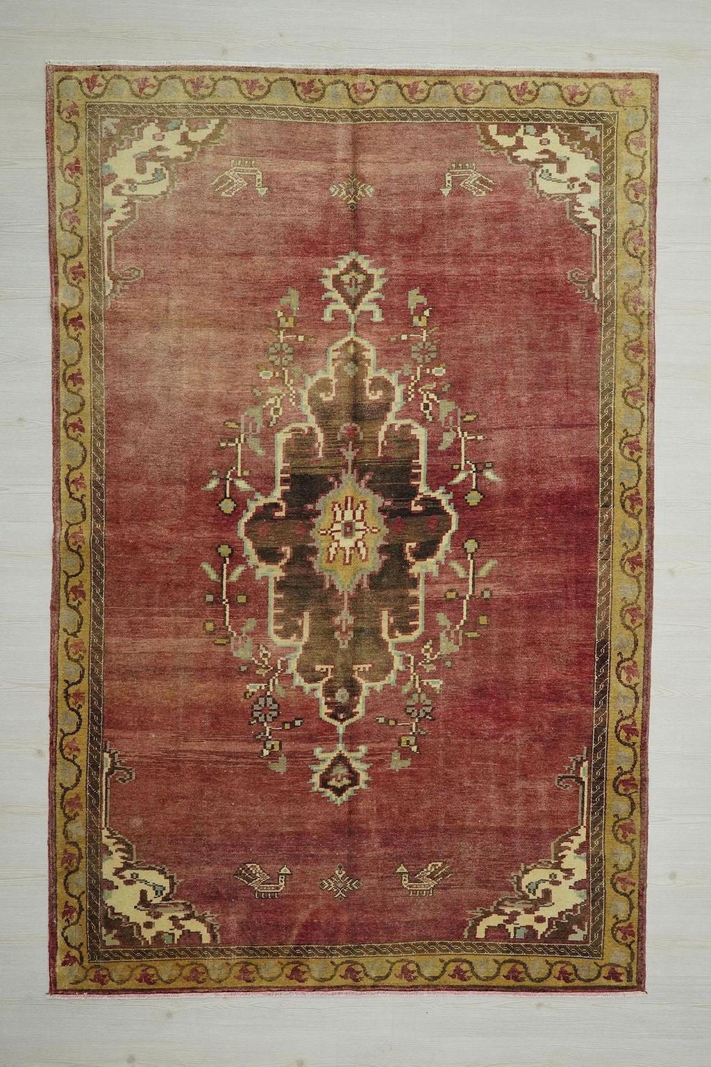 6x9 Antique Turkish Wool Carpet Rug: Large Tribal Dowry Rugs.