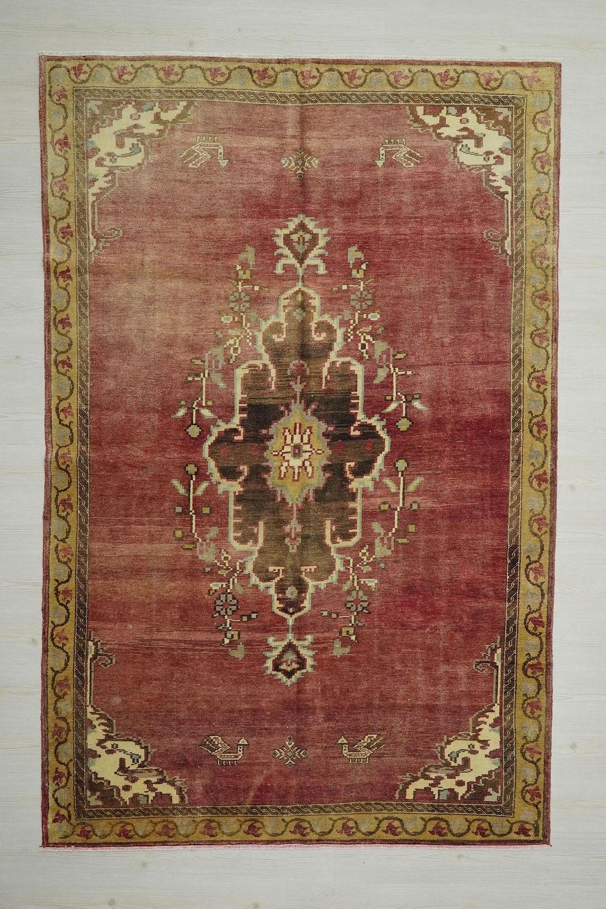 6x9 Antique Turkish Wool Carpet Rug: Large Tribal Dowry Rugs.