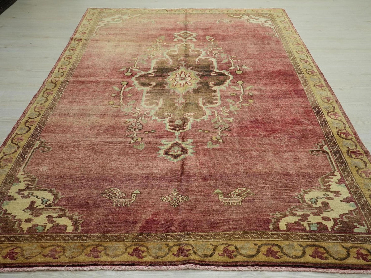6x9 Antique Turkish Wool Carpet Rug: Large Tribal Dowry Rugs.