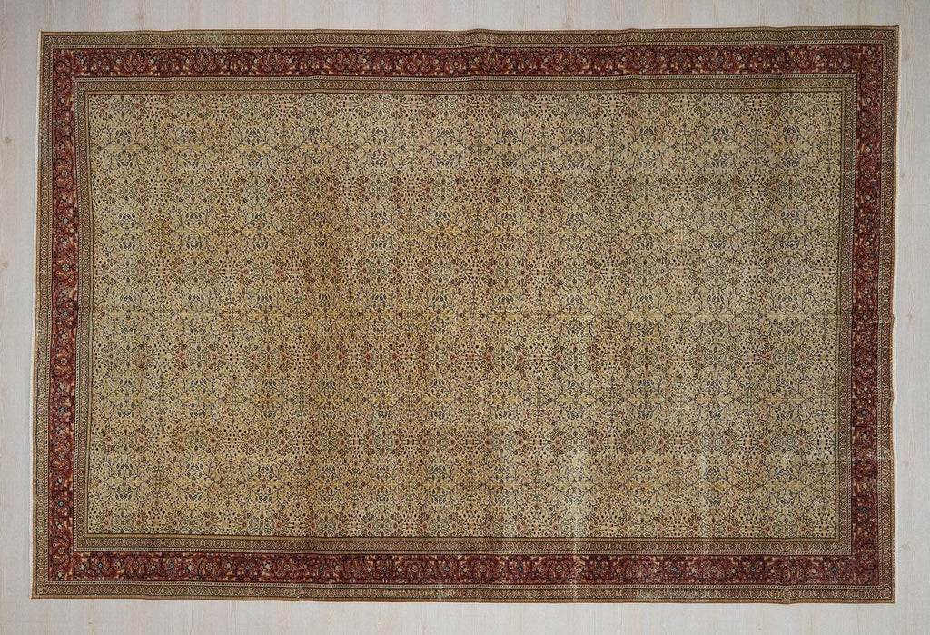 Oversize Turkish Wool Carpet Rug: Distressed Kayseri, 7,8"x11,6"