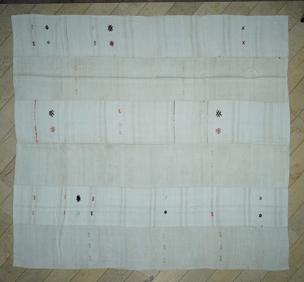 12x13 Oversized Flat-weave Turkish Hemp Kilim Rug: Scandinavian Style Striped Pattern Rugs.