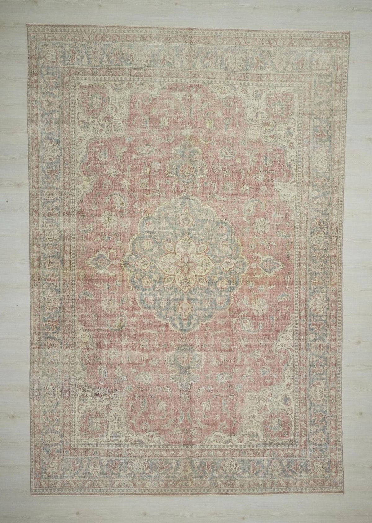 Handwoven Vintage Oushak Rug: 8x12 Turkish Wool Carpet,Seasonal Decor Oversize Rugs.
