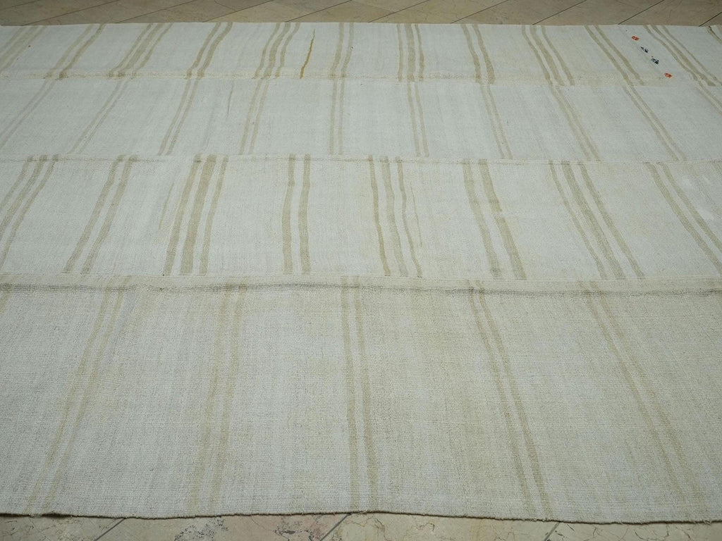 10x12 Oversize Striped Turkish Organic Hemp Rug: Home Living Decor Neutral Kilim Rugs