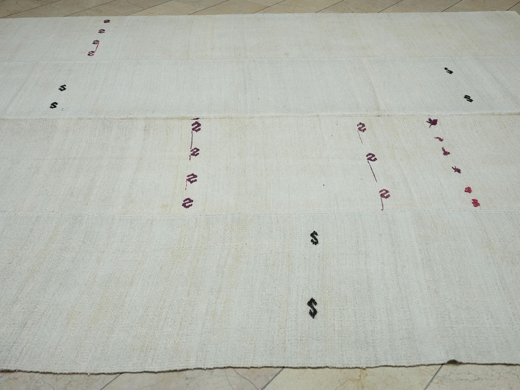 9x11 Scandinavian Style: Home Living Floor Decor Oversize Neutral Hemp Kilim Rug.
