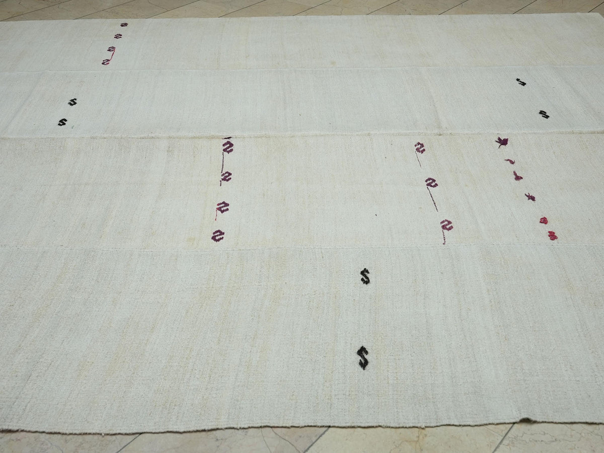 9x11 Scandinavian Style: Home Living Floor Decor Oversize Neutral Hemp Kilim Rug.