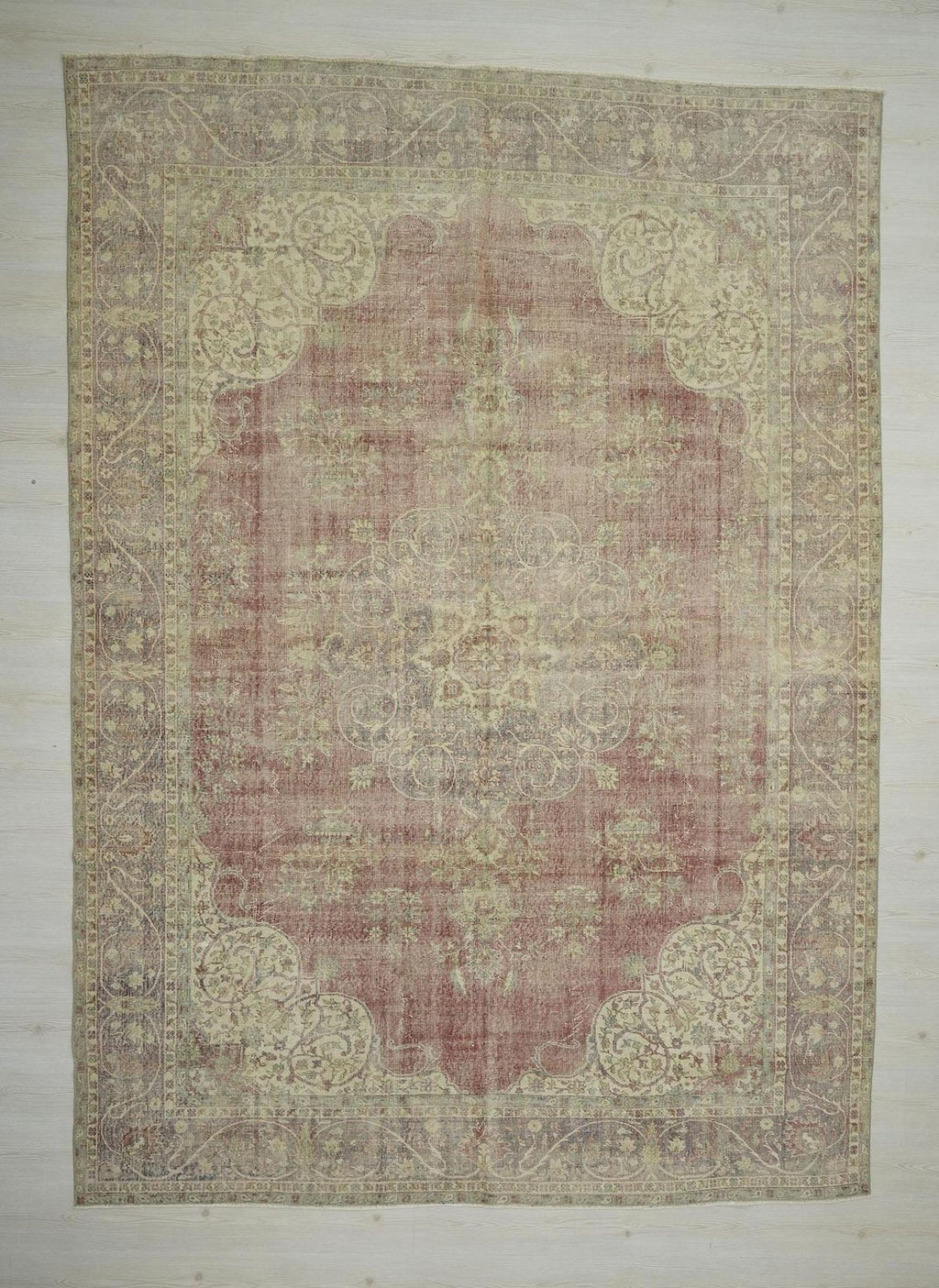 Oversize Handwoven Vintage Oushak Rug: 8x11 Turkish Wool On Cotton Carpet,Home Living Rugs.