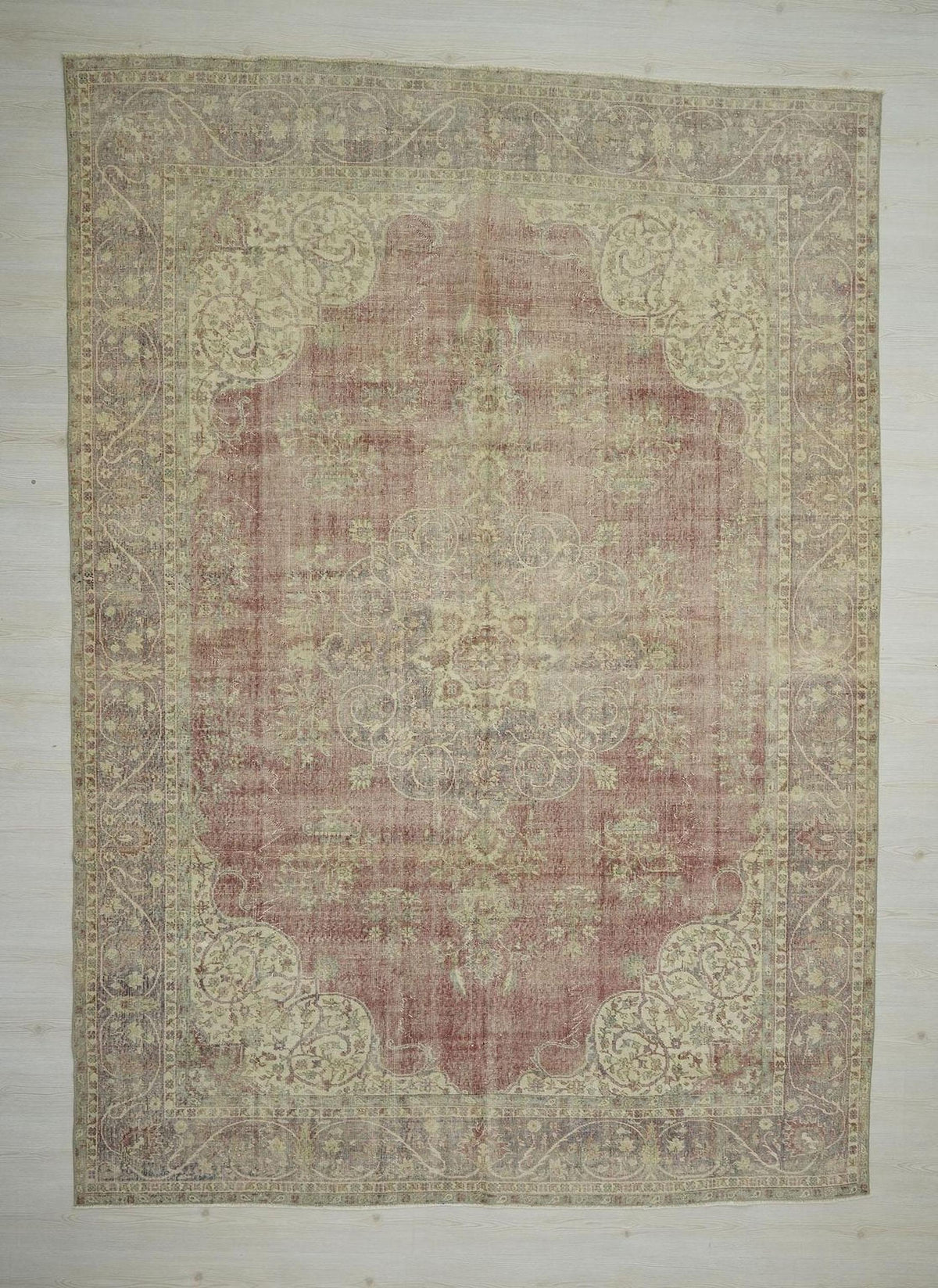 Oversize Handwoven Vintage Oushak Rug: 8x11 Turkish Wool On Cotton Carpet,Home Living Rugs.