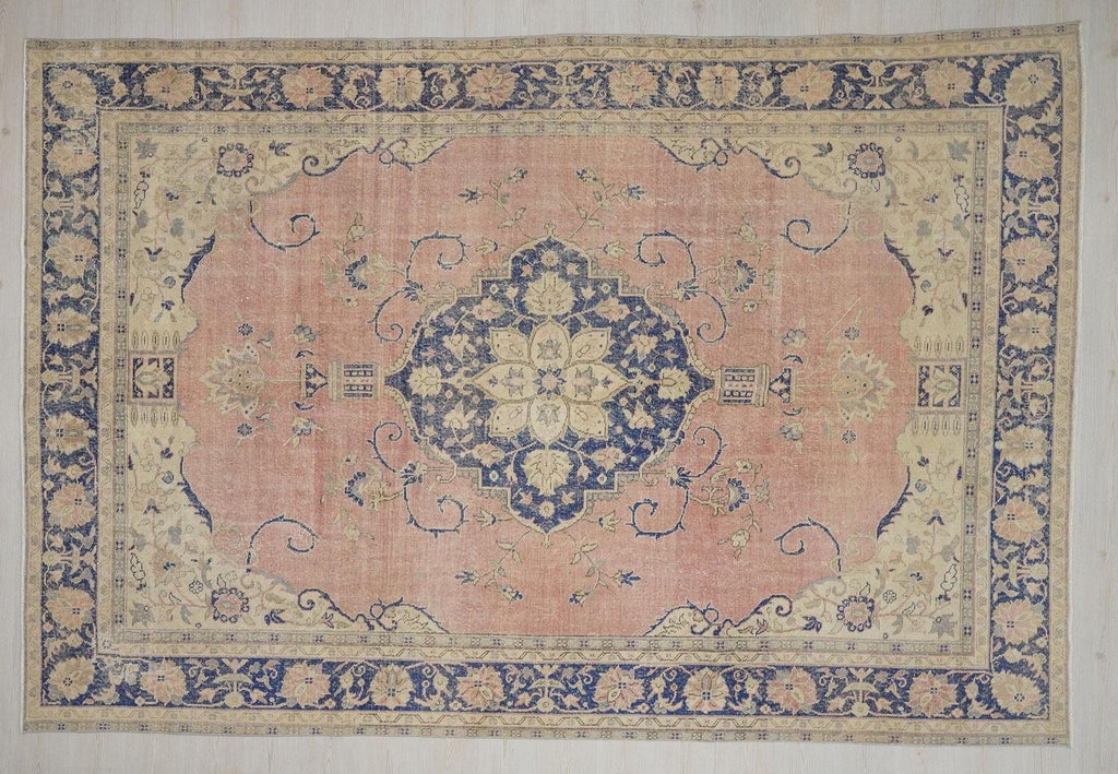 Oversize Vintage Oushak Rug: 8x12 Mid-Century Modern Wool Carpet,Bohemian Style Rugs.