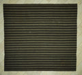 Oversize Natural Goat Hair Kilim Rug: 10.6X11.6 Feet,Dark Brown & Gray Stripe Turkish Rugs.