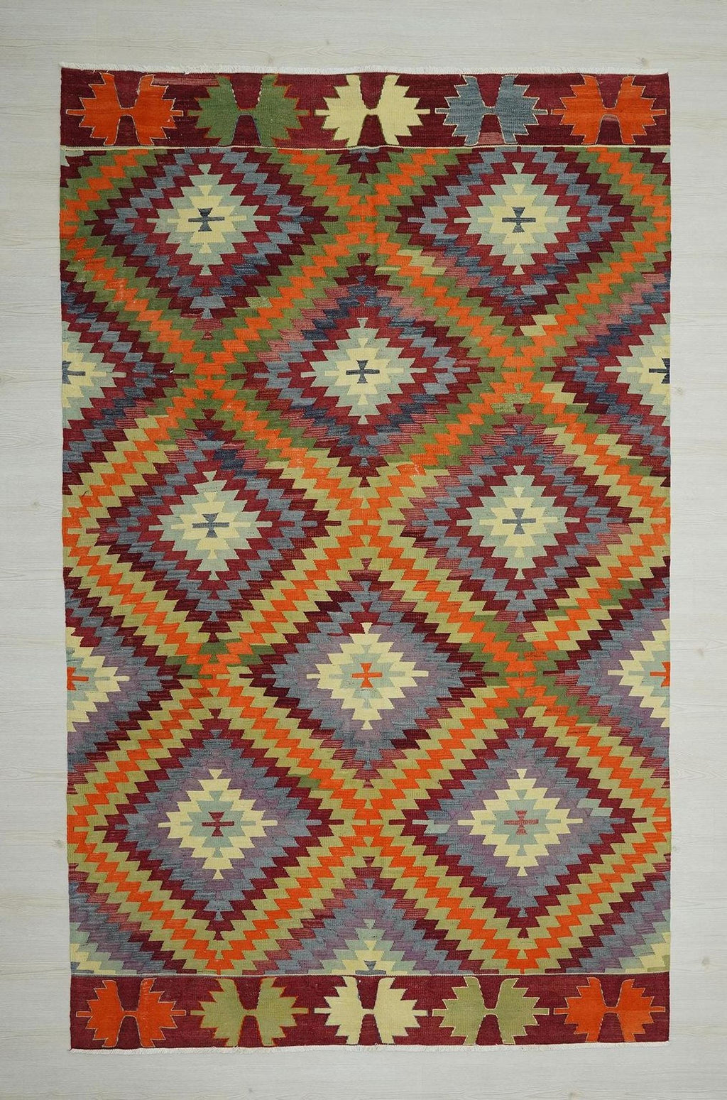 Antique Turkish Kilim Rug: 6x9,6 Village Area Home Living Floor Decor Rugs.