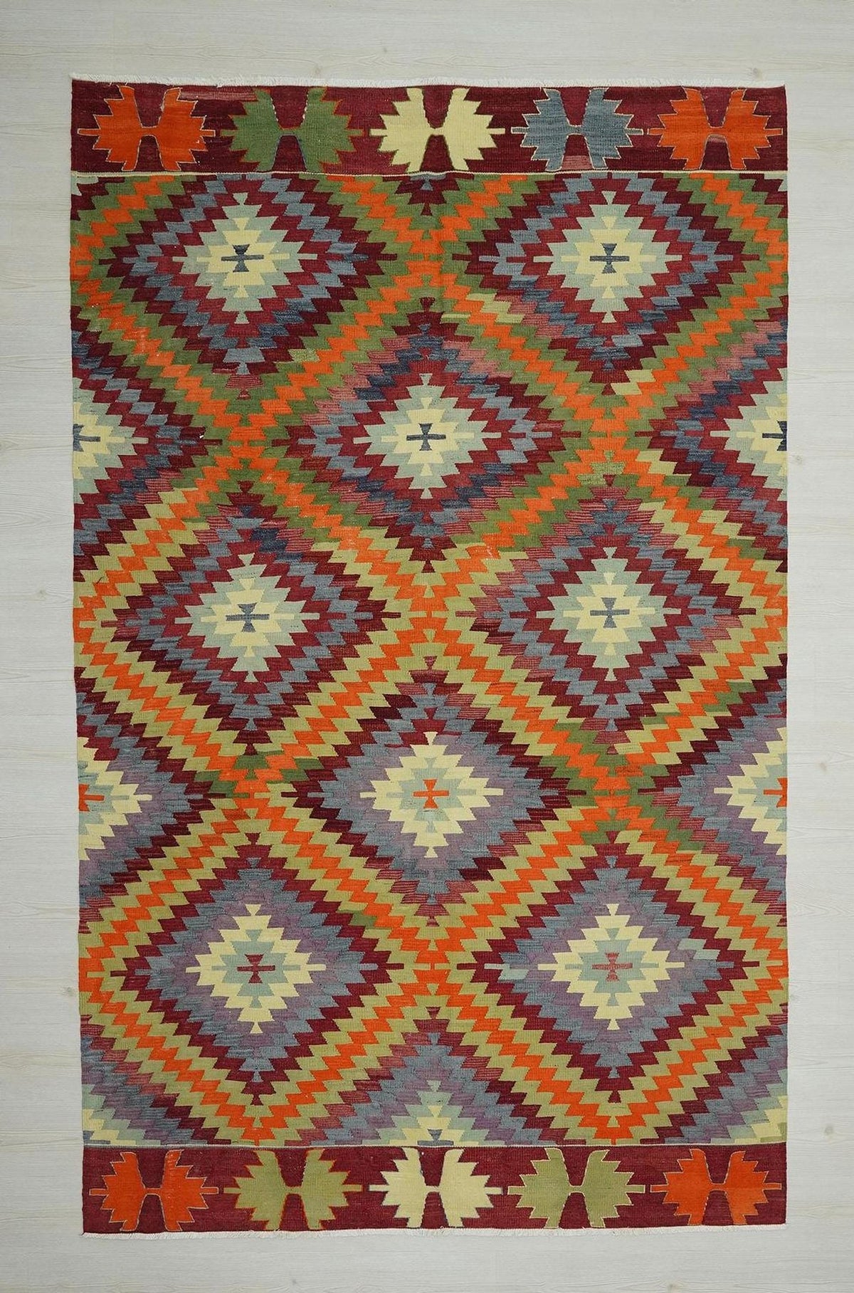 Antique Turkish Kilim Rug: 6x9,6 Village Area Home Living Floor Decor Rugs.