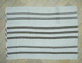 Mid-Century Modern Hemp Kilim Rug: Vertical Brown Stripe, Flat Weave Rugs 6,6"x9,2" Ft.