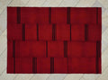 Overdye Red Flat-weave Turkish Rug-5.2x7.3 Ft,Moody Decor Kilim Rugs.