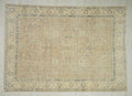 8x11 Old Turkish Oushak Rug: Scandinavian Home Style Vintage Handwoven Wool Area Rugs.