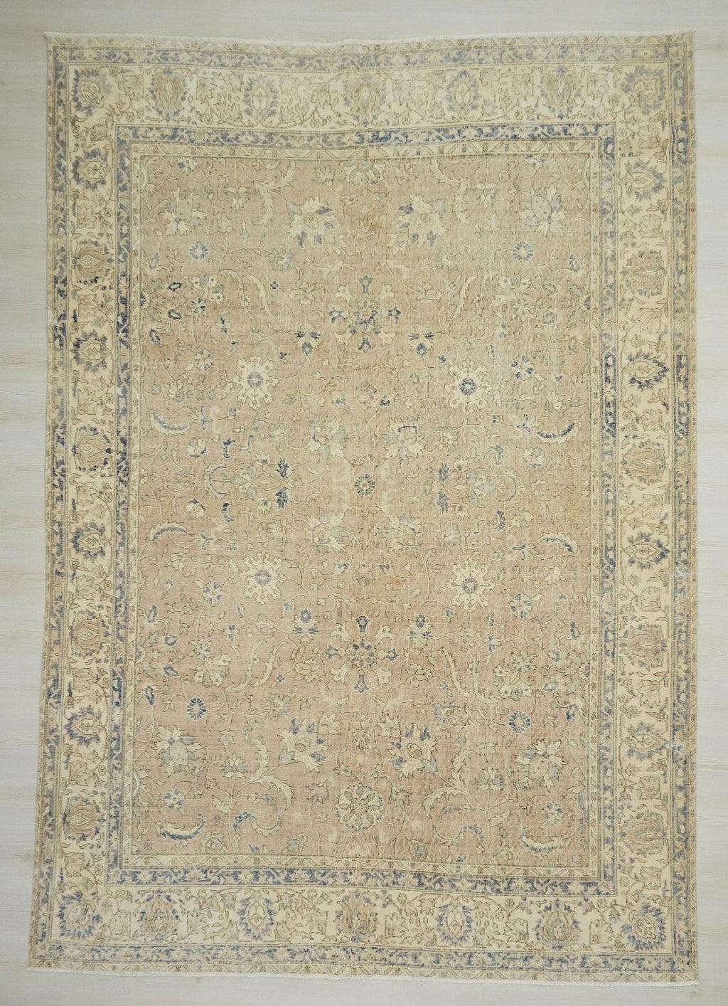8x11 Old Turkish Oushak Rug: Scandinavian Home Style Vintage Handwoven Wool Area Rugs.