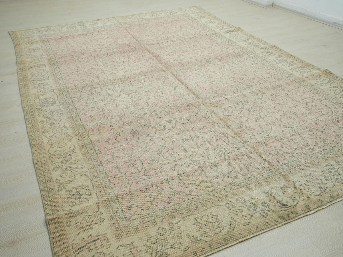 Oversize Turkish Oushak Rug: 7.6x11 Modern Vintage Home Living Floor Decor Rugs.