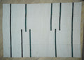 Oversize Mid Century Modern Stripe Hemp Kilim Rug: Vintage Turkish Rugs 11.1"x15'6" Feet.