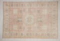Handmade Turkish Oushak Rug: 8x11 Salmon Pink Wool Carpet