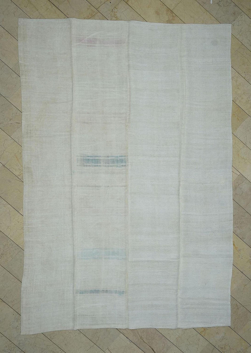 Large Hemp Kilim Rug: Organic Turkish Flat Weave (8,4"x12,6" Feet)