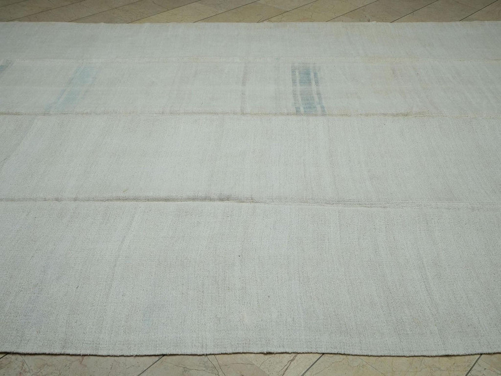 Large Hemp Kilim Rug: Organic Turkish Flat Weave (8,4"x12,6" Feet)