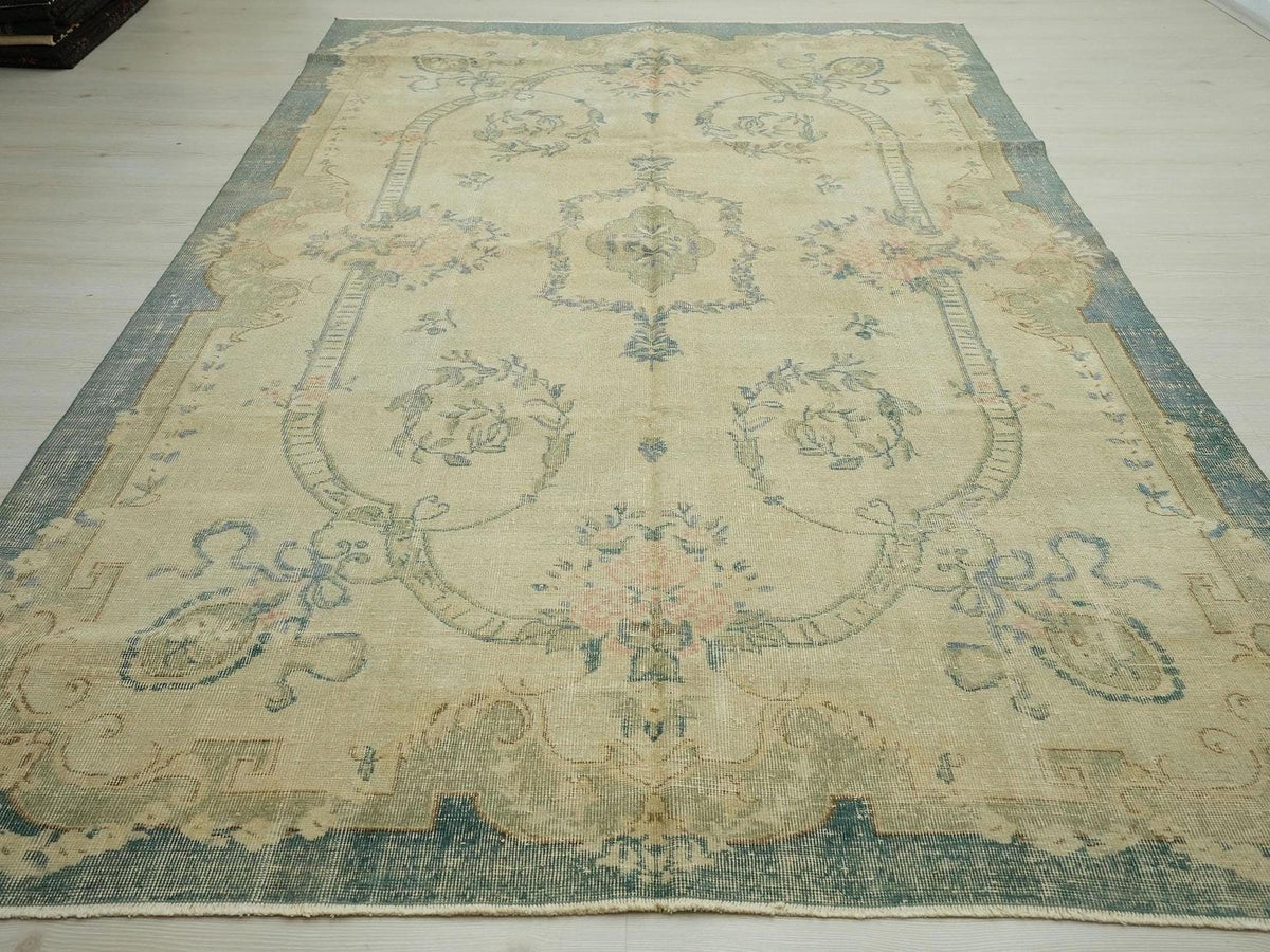 8x11 Oversized Vintage Turkish Oushak Rug: Seasonal Home Living Floor Decor Area Rugs.