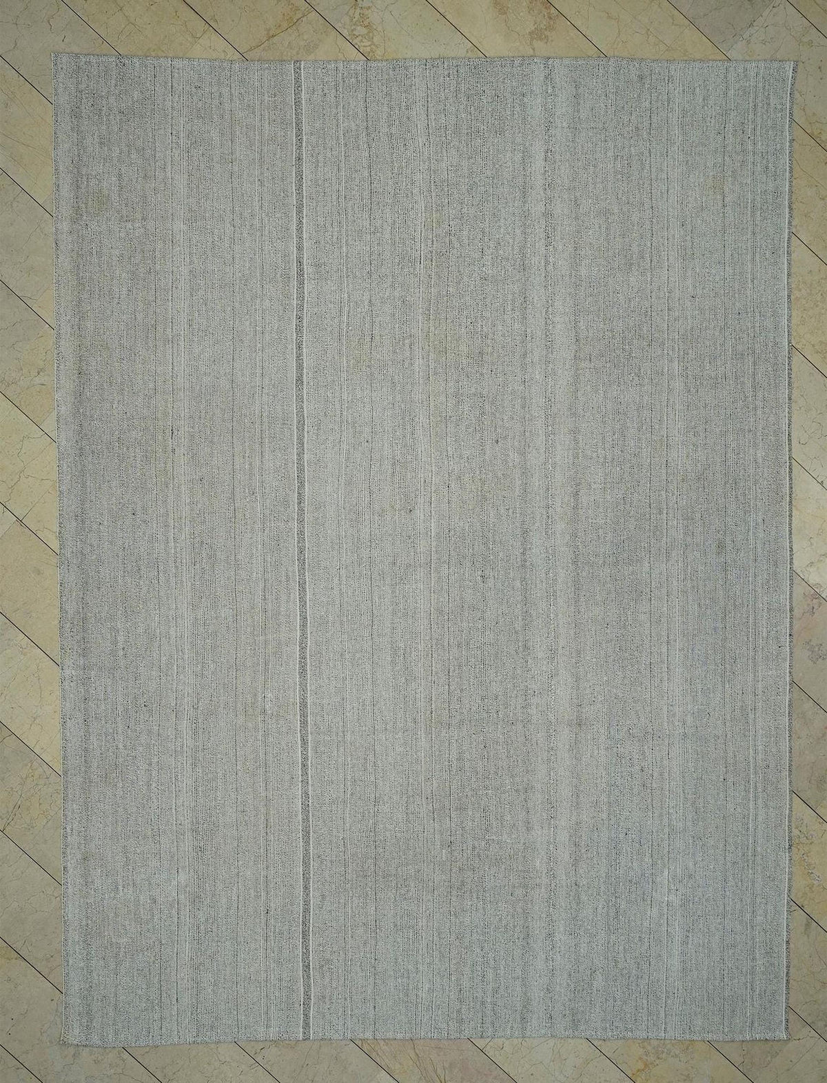 9x12 Gray Kilim Rug: Flat Weave Cotton & Goat Hair, Minimalist Decor