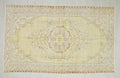 Yellow Mid-Century Modern Oushak Rug: 5.8"x9.2" Feet, Vintage Turkish Wool Rugs.