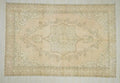 Large Oushak Rug: 6.7x10.5 Feet, Vintage Turkish Wool Carpet Rugs.