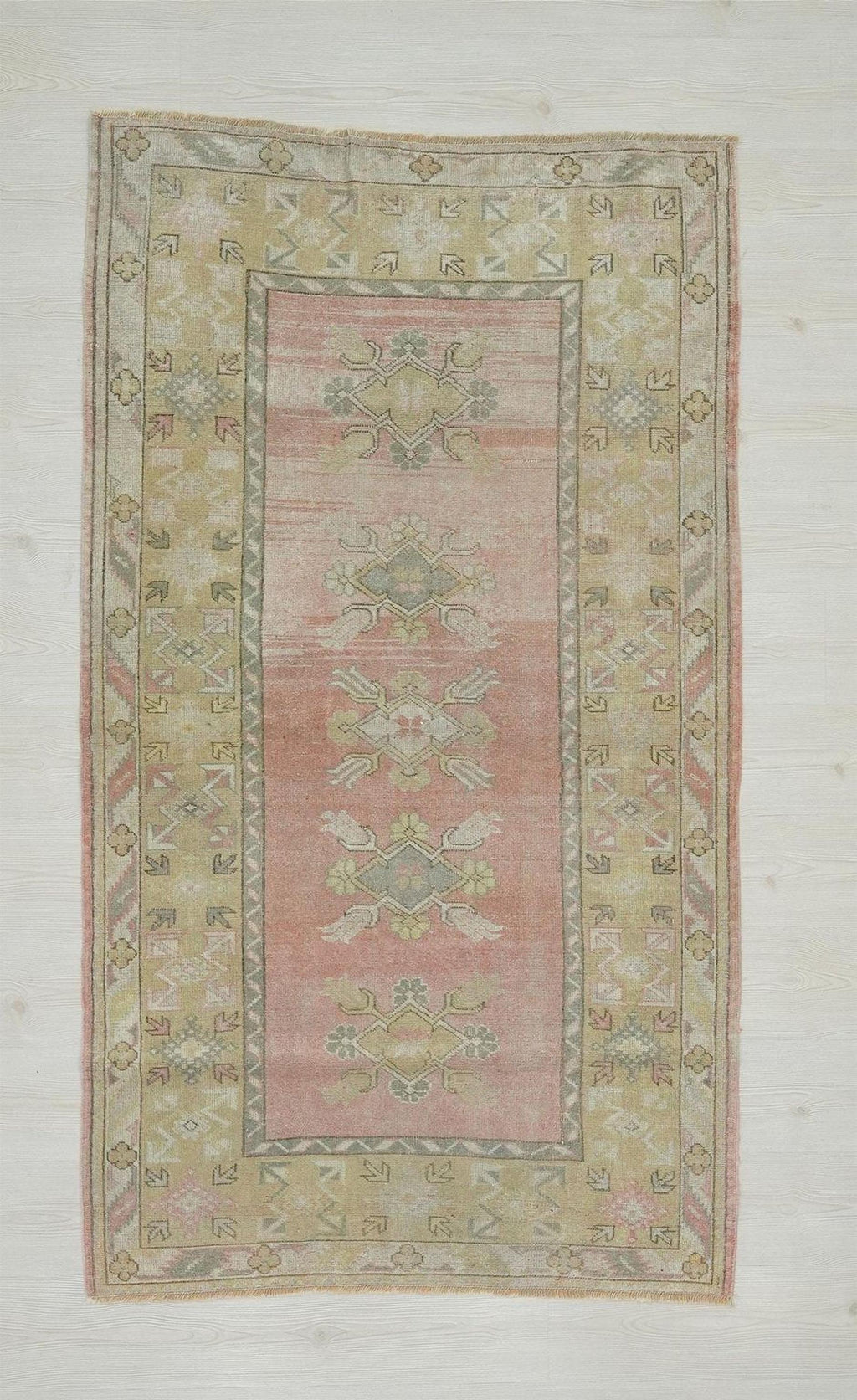 Small Size Wool Oushak Rug: Mid-Century Modern Turkish Rugs 4"x6,6" Feet.