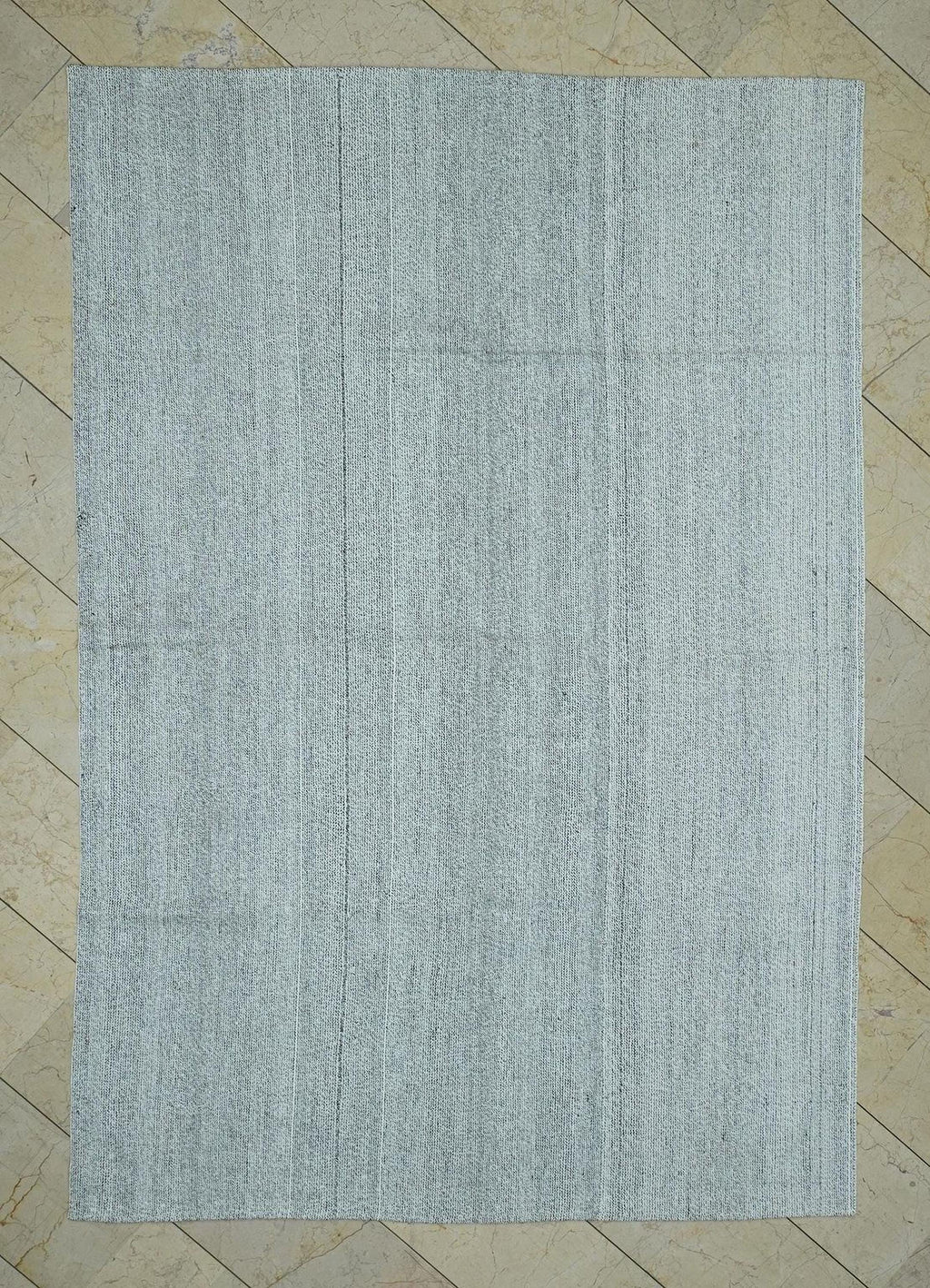 6x9 Ivory Turkish Wool And Cotton Rug-Minimalist Handmade Living Room or Bedroom Decor Rugs