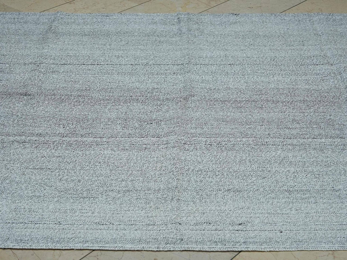 6x9 Ivory Turkish Wool And Cotton Rug-Minimalist Handmade Living Room or Bedroom Decor Rugs