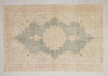 Vintage Handwoven Oushak Rug: Mid-Century Modern Wool Turkish Rugs 6x9.4 Feet.