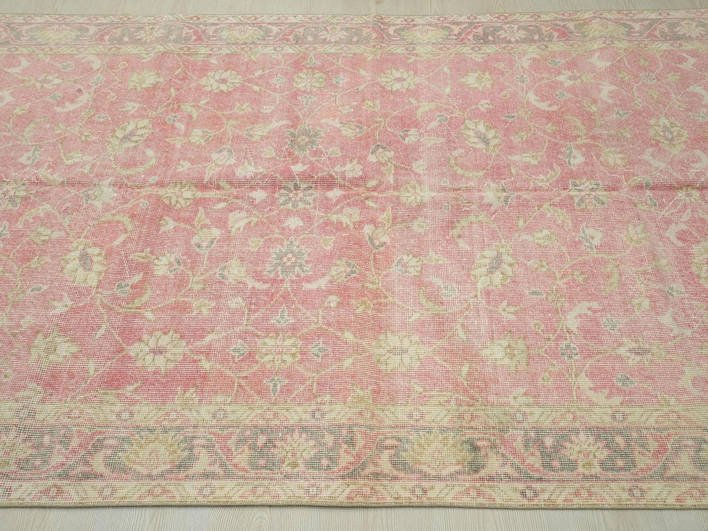 Large Vintage Oushak Rug: Turkish Wool Carpet, 6.1x9.5 ft