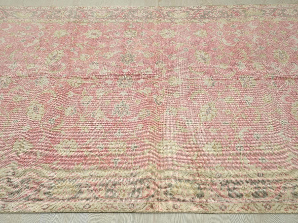 Large Vintage Oushak Rug: Turkish Wool Carpet, 6.1x9.5 ft