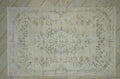 Handmade Oushak Wool Rug: Large Vintage Turkish Carpet, 6.7x10.4 ft
