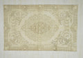 Vintage Oushak Rug: 5.5"x8.7' Turkish Wool Carpet, Medallion Design