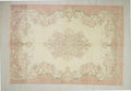 Floral Pattern Vintage Oushak Rug: 7x10 Turkish Wool Carpet