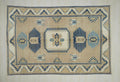 Vintage Wool Oushak Rug: 6.6"x10.1" Hand-Knotted Turkish Carpet
