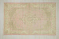 6x9 Oushak Rug: Vintage Turkish Wool Carpet, Bohemian Style Short Pile Rugs.