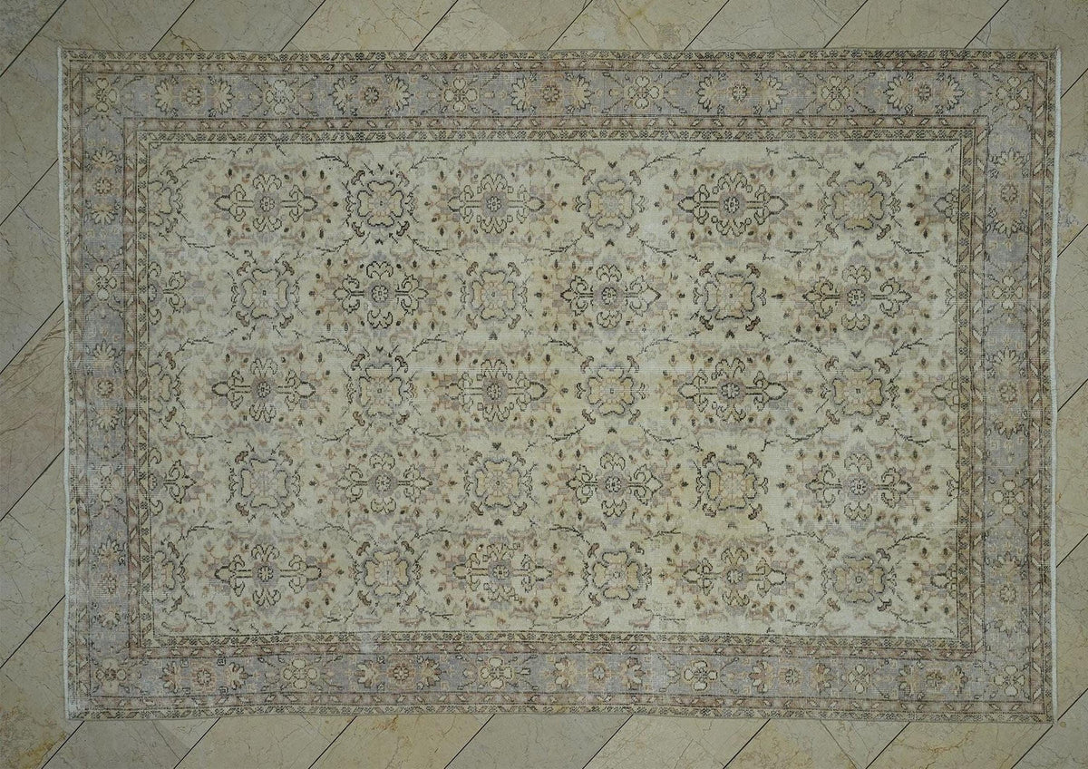 Vintage Turkish Oushak Rug 7x10: Handmade Wool & Cotton