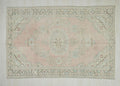 Vintage Oushak Rug: Handmade Turkish Wool Carpet Rugs, 5,7"x8,7" Feet.